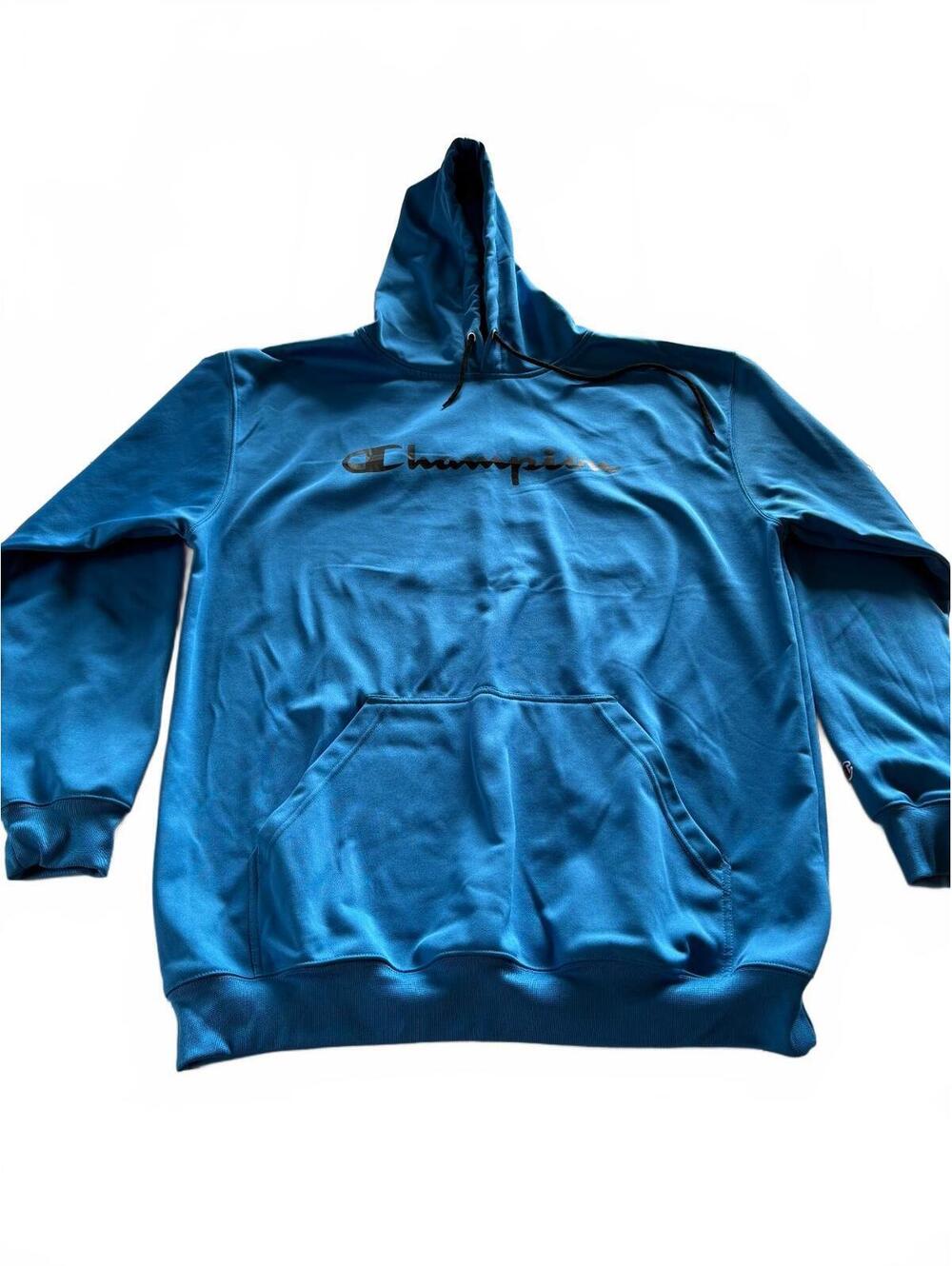 Champion Men's 2XLT Blue Pullover Hoodie Spellout Graphic Script Big & Tall